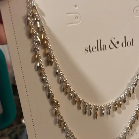 Stella & Dot Gold and Silver Vintage-Inspired Necklace - Picture 4 of 11